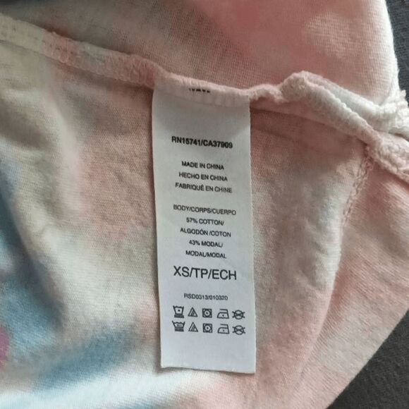 Sundown by Splendid Tie Dye Crop Top Womens XS Long Sleeve Oversized Tee T-Shirt - Picture 5 of 5